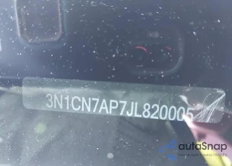 2018 Nissan Versa 1.6 Sv z USA, uszkodzony, nr VIN 3N1CN7AP7JL820005